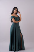 Vestido Largo con Solapa Corte Princesa